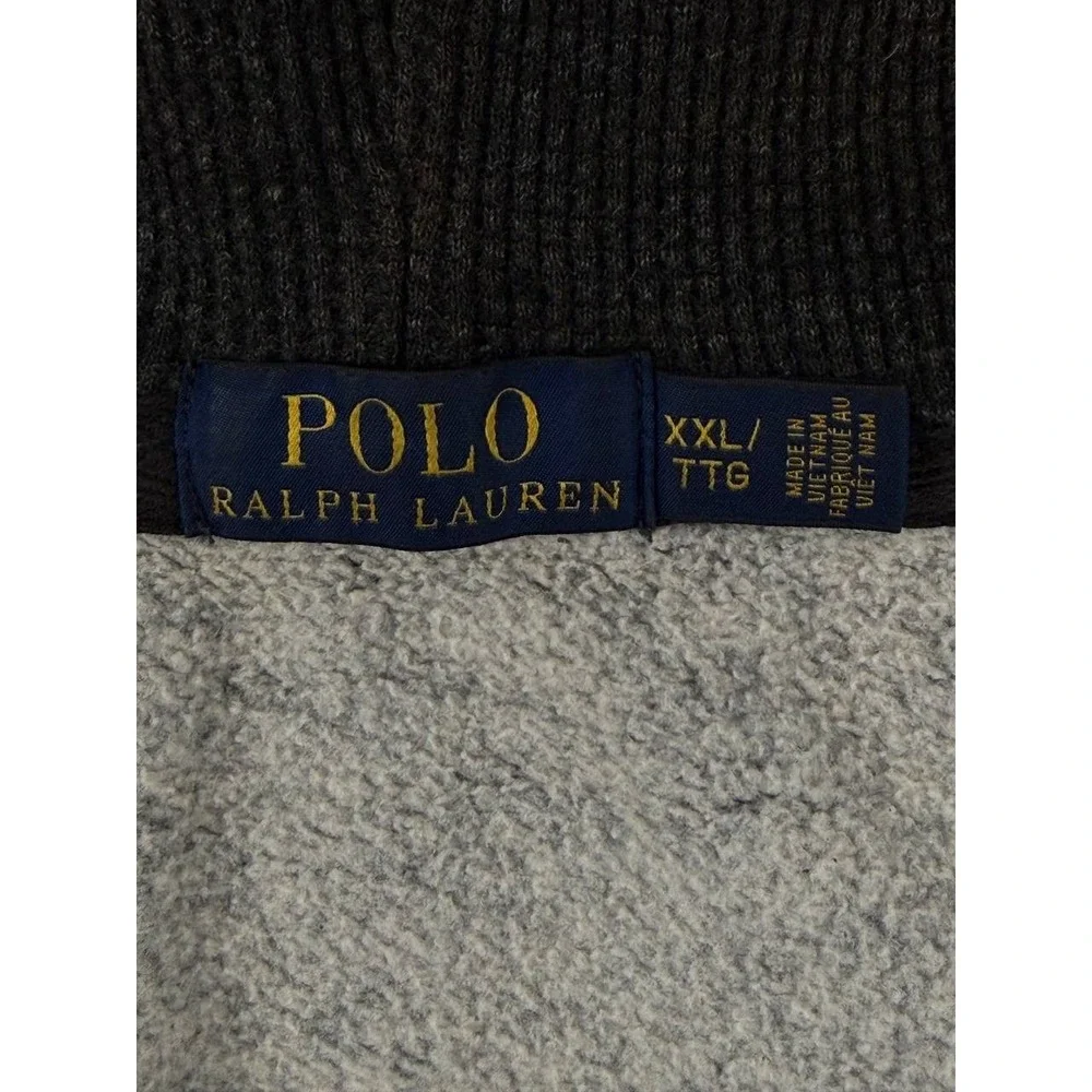Polo Ralph Lauren Full Zip Hoodie XXL Charcoal Gray Cotton Blend Pony Logo